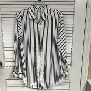 Chico's Black and White Striped Shirt